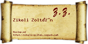 Zikeli Zoltán névjegykártya